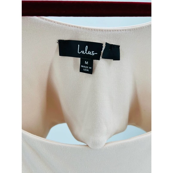 LULU'S sz M How I Feel Cream Cutout Bodycon Midi Dress NEW B53 - Picture 5 of 8